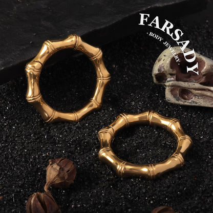 Bambus Annulus - 316L Magnetic Hinged Ear Weights / Fits 3G 2G Stretched Ear Lobes Tunnels Plugs