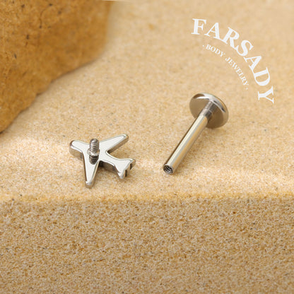 Sky Drift - F136 Titanium Internally Threaded Stud / Fits Cartilage Helix Tragus Lobe Nostril Piercing