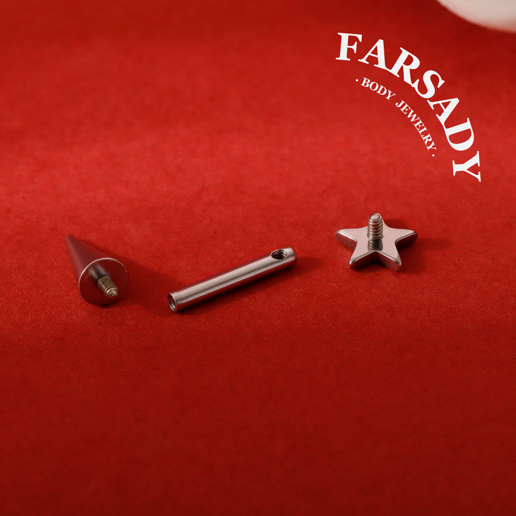 Star Spike - F136 Titanium Internally Threaded Stud / Fits Vertical Helix Hidden Rook Earring