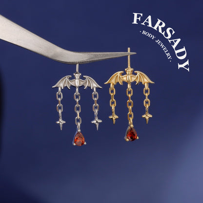 Ruby Vesper - Sterling Silver Push In Stud