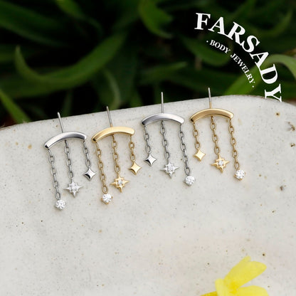 Celestial Frost- Sterling Silver Push In Stud