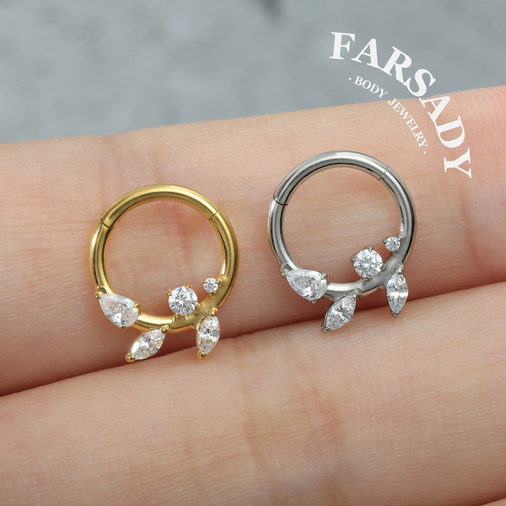 Branch Inspired - ASTM F136 Titanium Hinged Clicker Hoop / Fits 16G Septum Ring Helix Conch Cartilage Earring