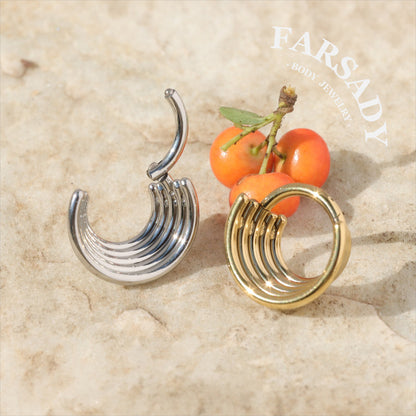 16G Titanium 5 Tier Septum Ring Hoop Earring Elegant Minimalist Piercing For Septum Helix Conch Daily Wear Body Jewelry With Gift Packaging