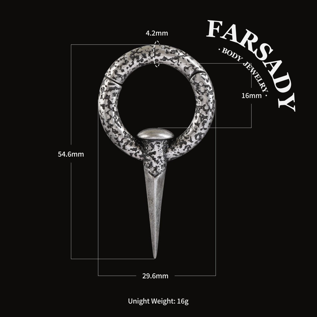 316L Steel Nail Ear Weights High Quality Ear Hanger Silvery Weighted Hoops 6G 4mm Ear Stretched Jewelry for Stretched Earlobe