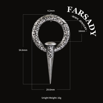 316L Steel Nail Ear Weights High Quality Ear Hanger Silvery Weighted Hoops 6G 4mm Ear Stretched Jewelry for Stretched Earlobe