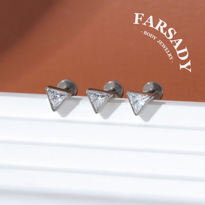 Prism Spark - F136 Titanium Internally Threaded Stud / Fits Cartilage Helix Tragus Lobe Nostril Piercing