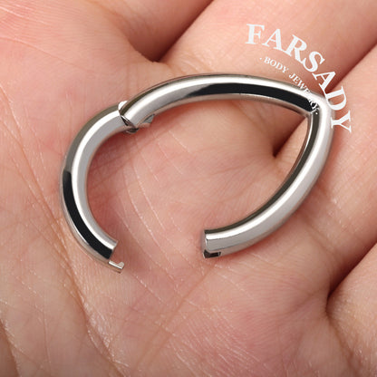 V Curve - 316L Hinged Clicker Ear Weights / Fits 3G 2G Stretched Ear Lobes Tunnels Plugs