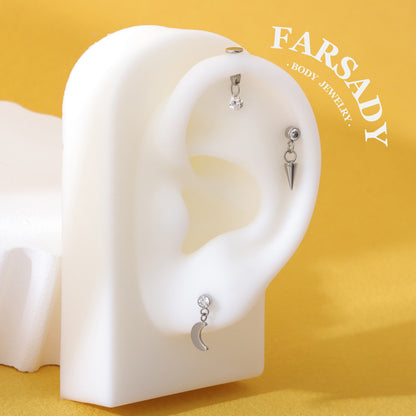 Dew Tear - F136 Titanium Internally Threaded Stud / Fits Cartilage Helix Tragus Lobe Piercing