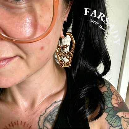 Coffin Bat Cascade- 316L Magnetic Hinged Ear Weights / Fits 6G 4G 2G Stretched Ear Lobes Tunnels Plugs