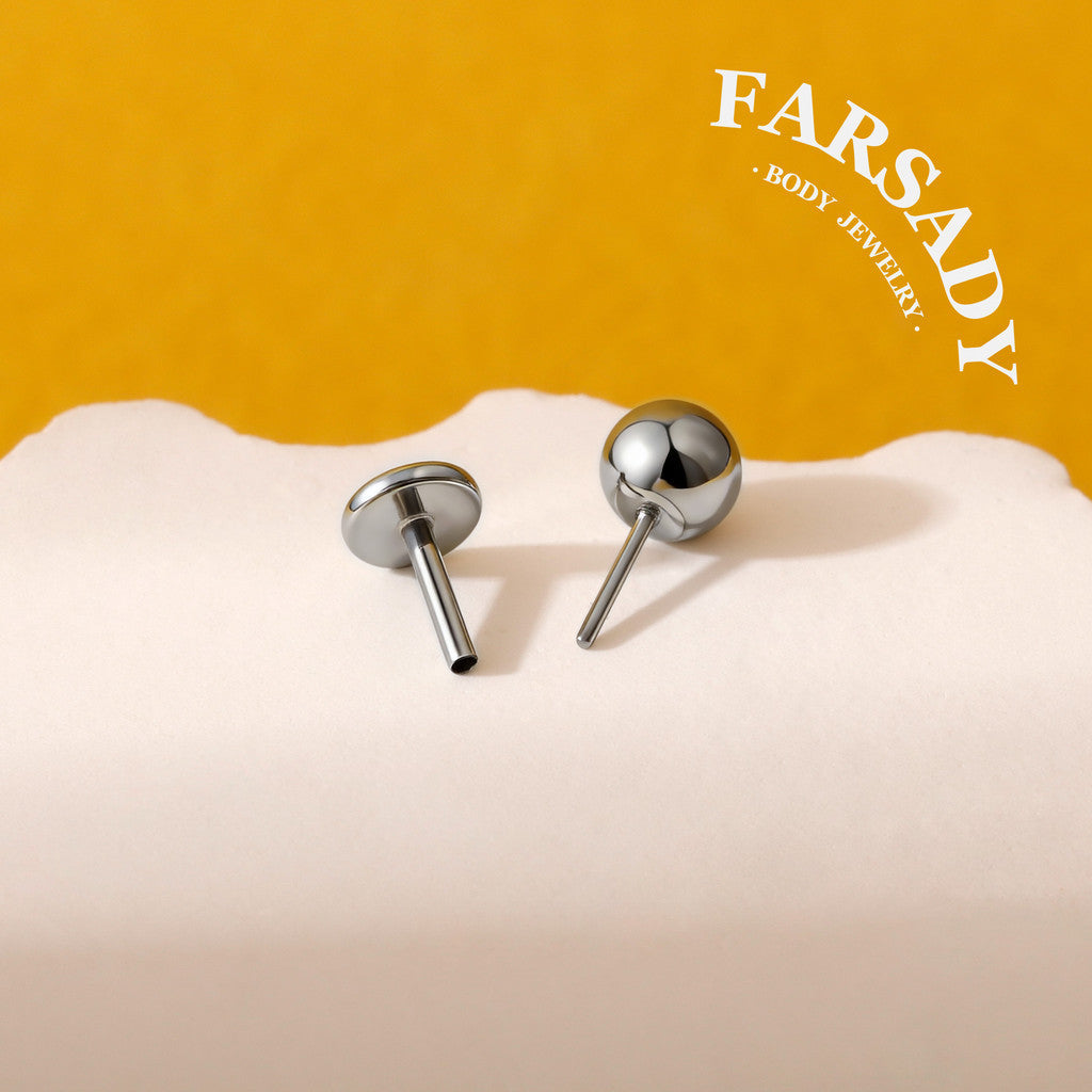 Layer Metal Ball - F136 Titanium Replacement Tops / Fits Threadless Ear Studs