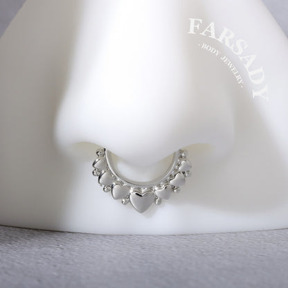 Love Garland - 316L Fake Nose Ring C-Hoop Piercing / Fit Non-Pierced Septum Ring