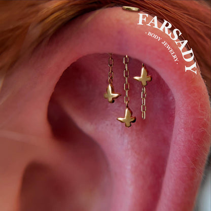 Triple Psyche - Sterling Silver Push In Stud
