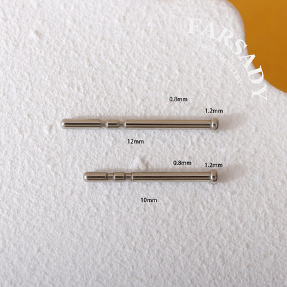 F136 Titanium Threadless Push-In Flat Back Labret Post - 20G Threadless Ear Stud Cartilage Piercing Ear Bar