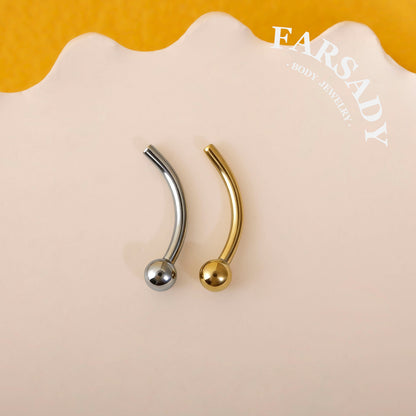 F136 Titanium Curved Barbell Post - 16G Threadless Rook Piercing Bar