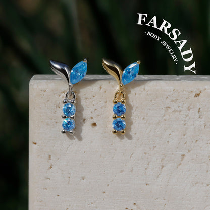 Azure Sprout - 925 Silver Threadless Stud / Fits Cartilage Helix Tragus Lobe Earring