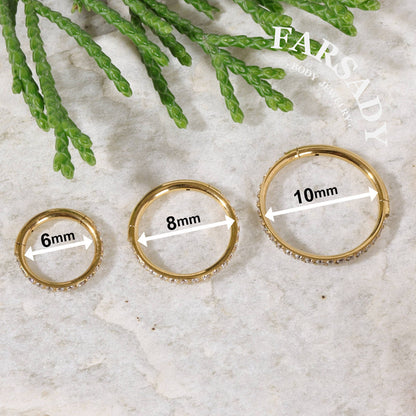 3pcs 18G/20G Titanium Nose Rings Hoops - Double Hoop Nose Ring  Hinged CZ Piercing Jewelry Septum Clicker Rings Cartilage Earring Helix Rook Tragus Daith 6mm/8mm/10mm