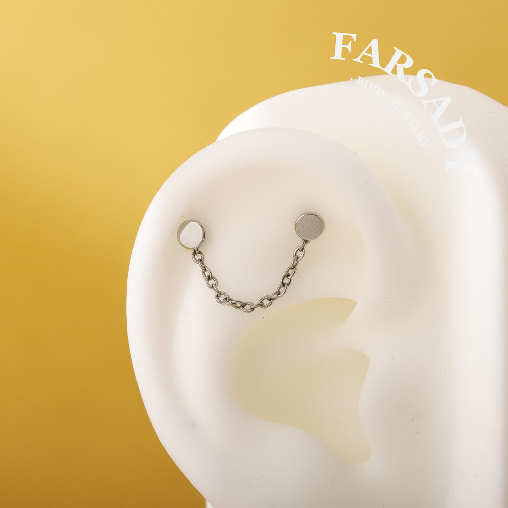 Minimalist Titanium Chain Charm for Helix Tragus Conch Earrings | DIY Earring Accessory in Multiple Sizes