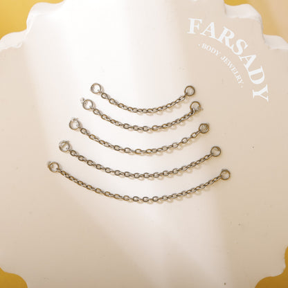 Minimalist Titanium Chain Charm for Helix Tragus Conch Earrings | DIY Earring Accessory in Multiple Sizes