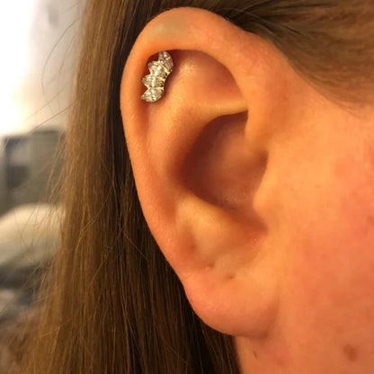 Lotus Bloom - F136 Titanium Internally Threaded Stud / Fits Cartilage Helix Tragus Lobe Nostril Piercing