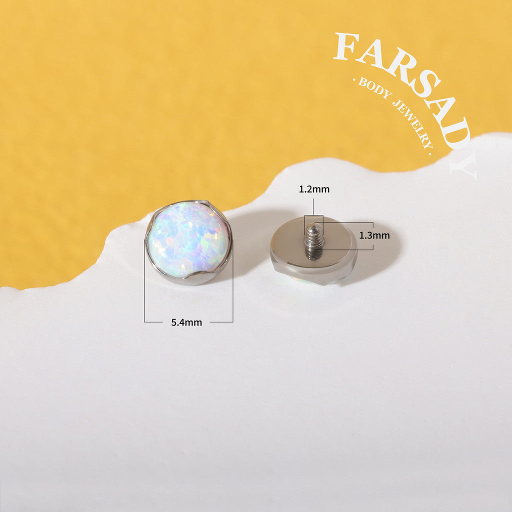 Opal Chroma - F136 Titanium Colorful CZ Replacement Tops / Fits 14G Internal Thread Belly Button Ring