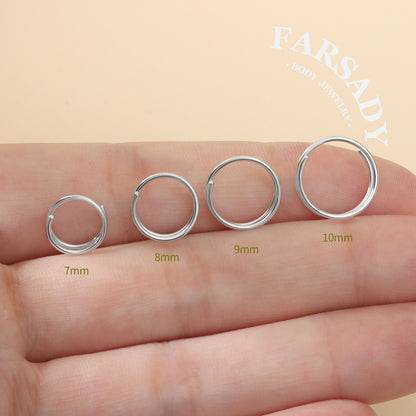 Double Wire - 925 Silver Spiral Hoop / Fit 20G Nose Ring Helix Earlobe Conch Earring