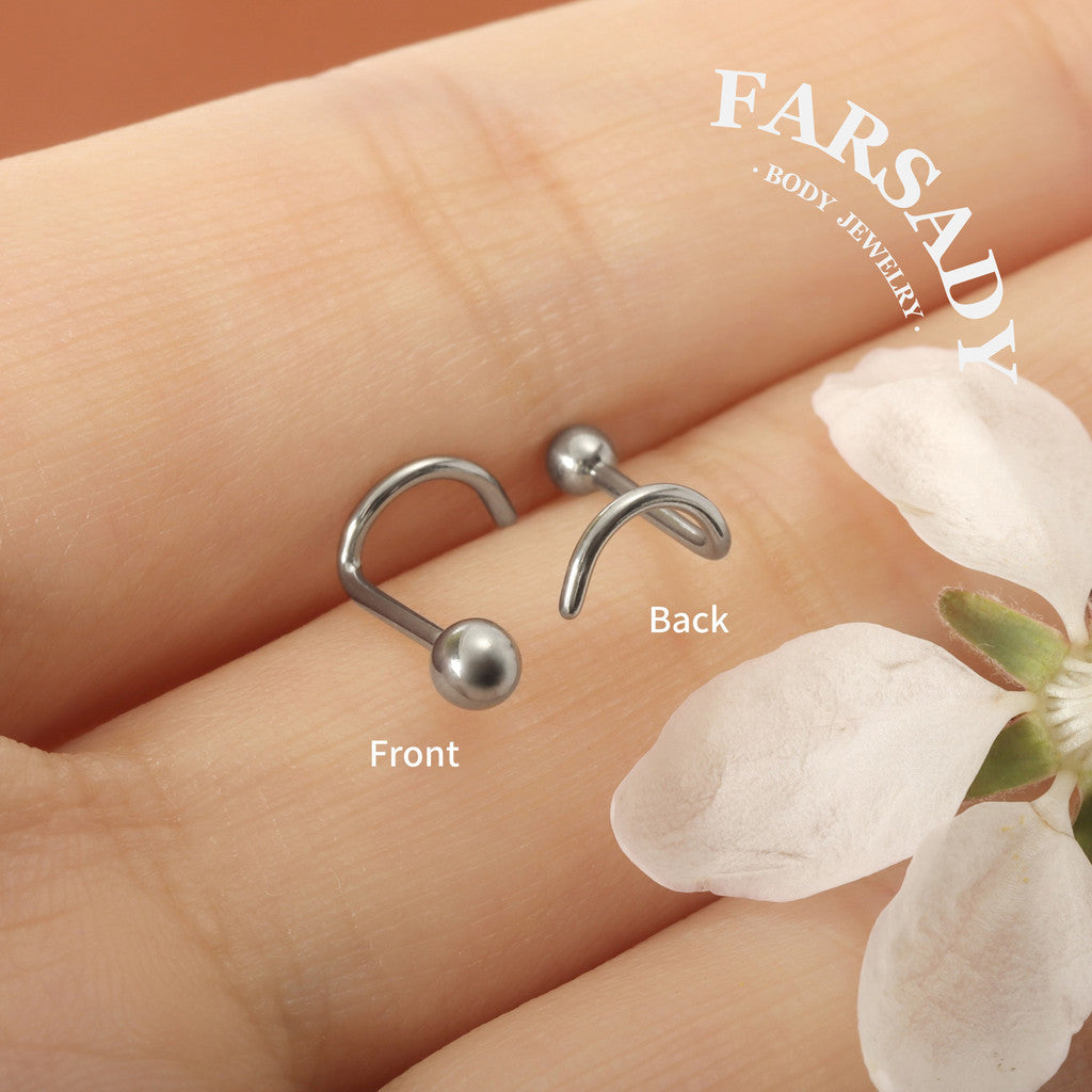 Tiny Dew Sphere - F136 Titanium Screw End Stud / Fit 18G 20G Nose Ring