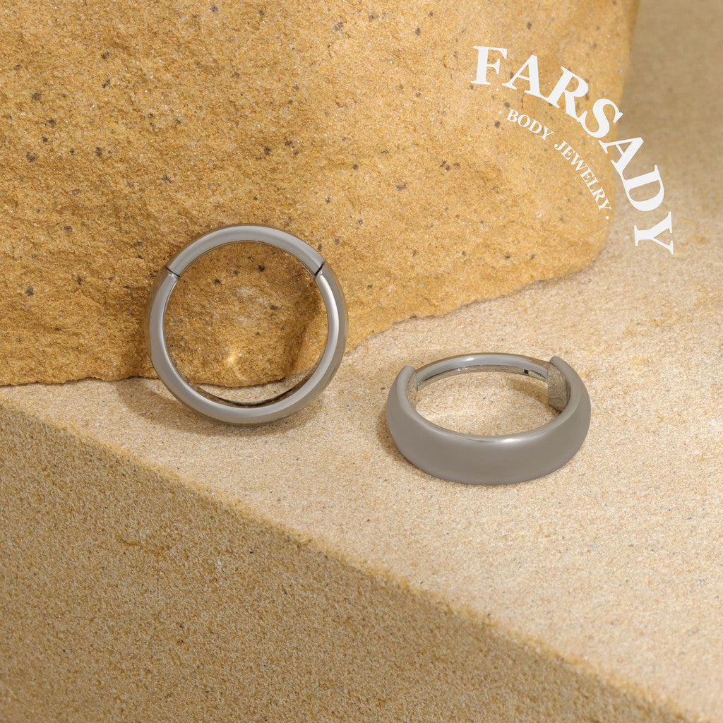Soft Arc - ASTM F136 Titanium Hinged Clicker Hoop / Fits 16G Septum Ring Helix Conch Cartilage Earring