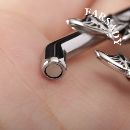 Coffin Bat Cascade- 316L Magnetic Hinged Ear Weights / Fits 6G 4G 2G Stretched Ear Lobes Tunnels Plugs