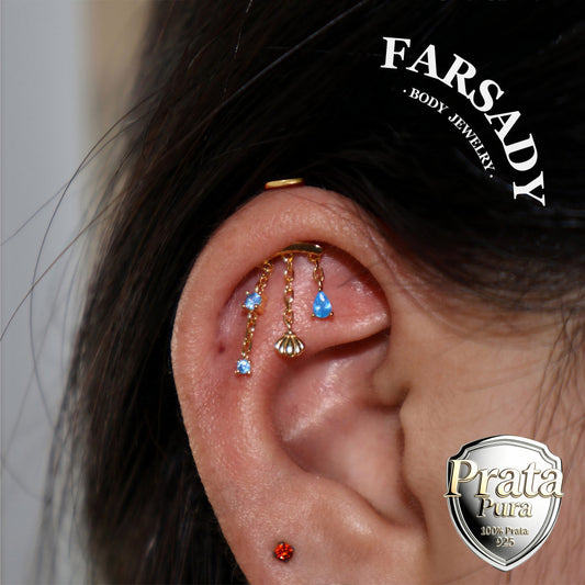 Marine Lapis - 925 Silver Threadless Stud