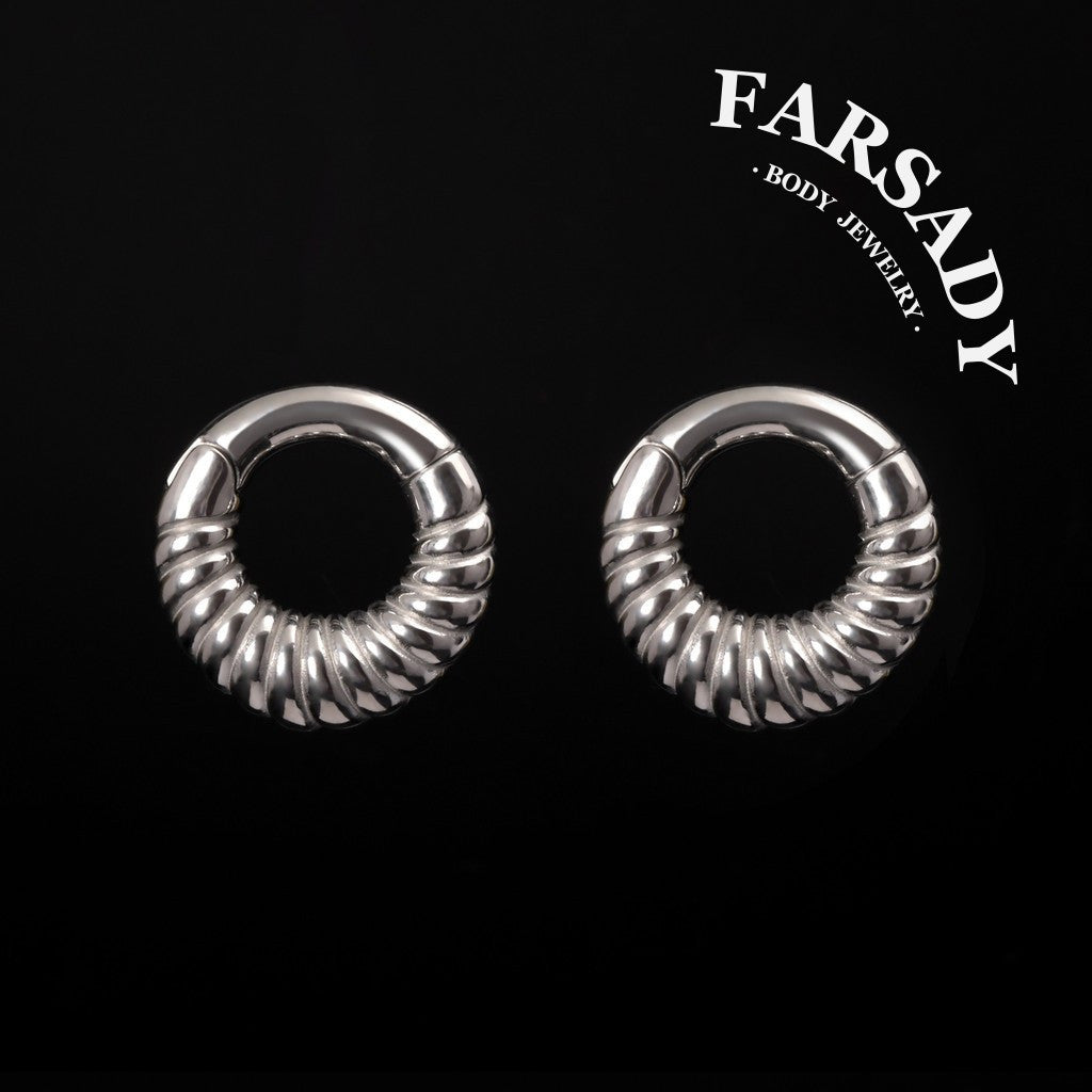 2G 6mm Stretchered Earlobe Circle Ear Gauge Weights Easy Clasp Hanger Style Heavy Steel Plug Piercing Earrings