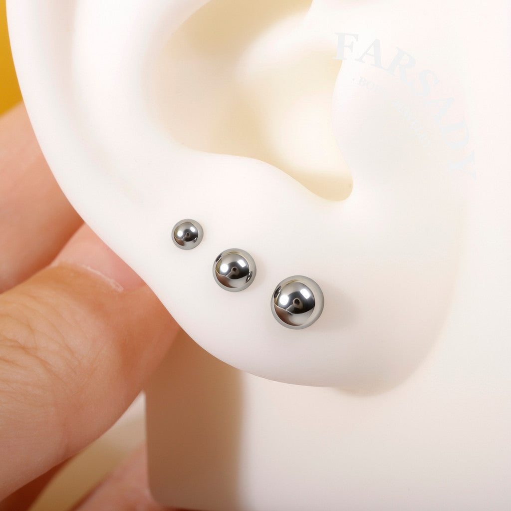 Dome Metal - F136 Titanium Replacement Tops / Fits Internal Thread Ear Studs