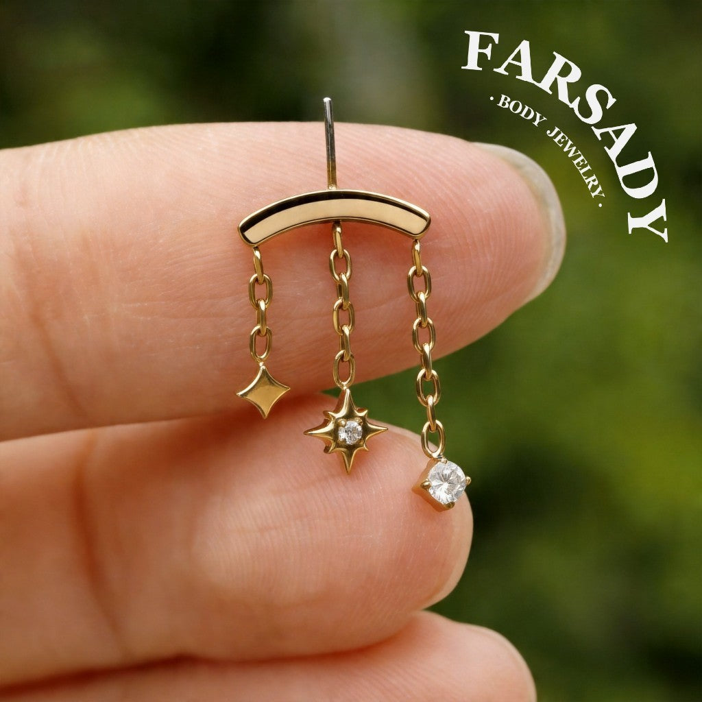 Celestial Frost- Sterling Silver Push In Stud