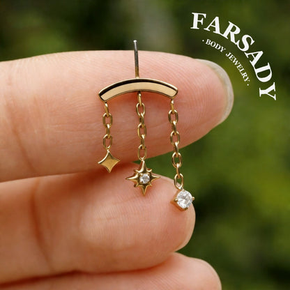 Celestial Frost- Sterling Silver Push In Stud