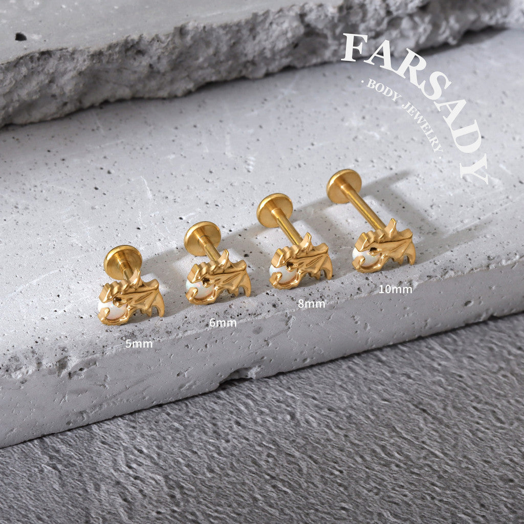 Dragon Opal - F136 Titanium Internally Threaded Stud / Fits Cartilage Helix Tragus Lobe Nostril Piercing