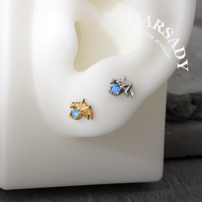 Aqua Wyrm - F136 Titanium Internally Threaded Stud / Fits Cartilage Helix Tragus Lobe Nostril Piercing