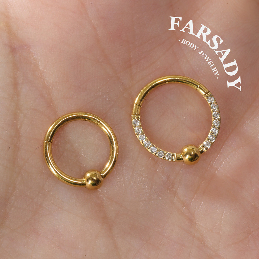 Bead Radiance - F136 Titanium Hinged Clicker Hoop / Fits 16G Septum Ring Helix Conch Cartilage Earring