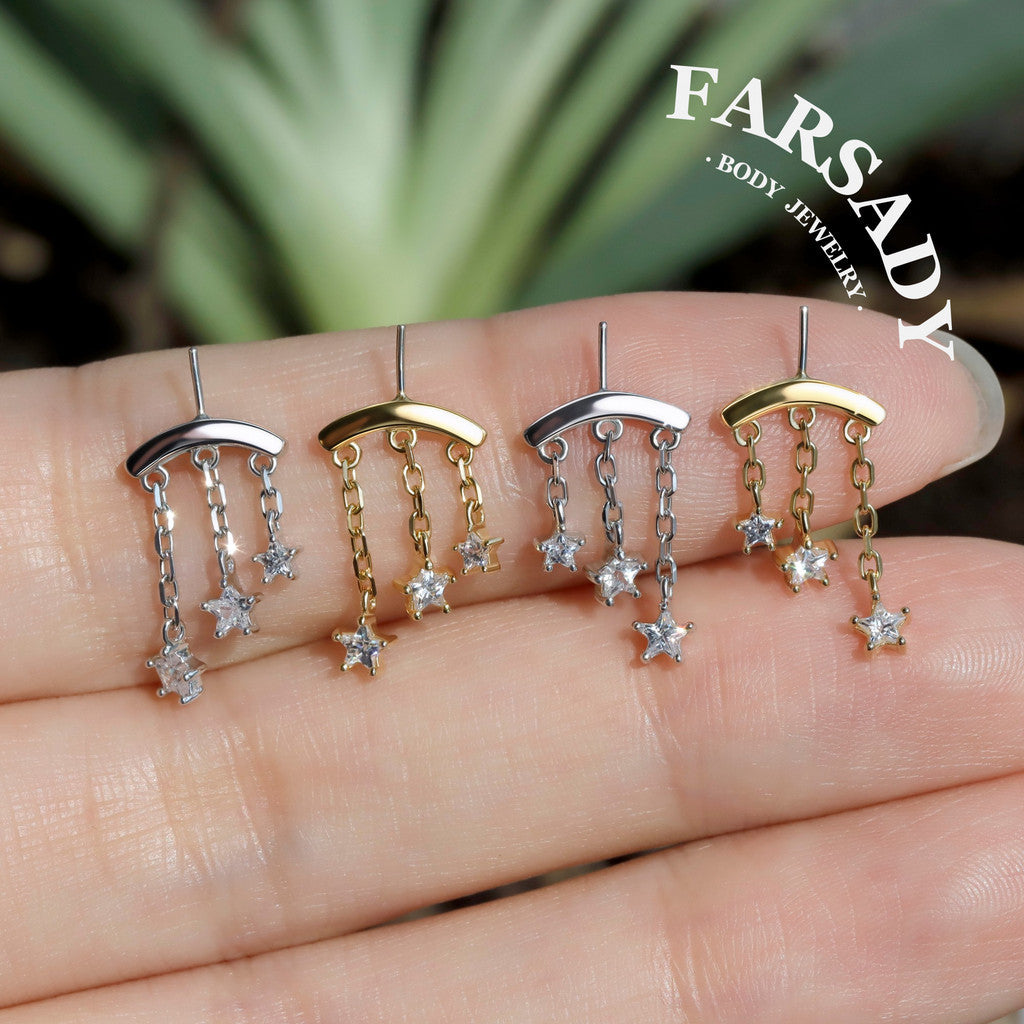 Trine Stellar - Sterling Silver Push In Stud