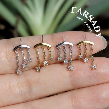 Trine Stellar - Sterling Silver Push In Stud