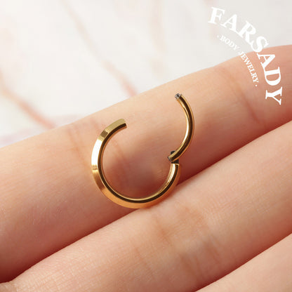 16G Titanium Bevel Angle Septum Hoop | Minimalist Piercing Jewelry for Helix, Conch, Daith, Rook, Tragus | Elegant Earring Daily Wear with Gift Box
