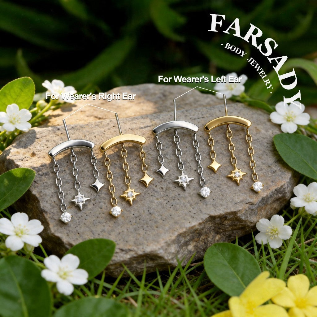 Celestial Frost- Sterling Silver Push In Stud