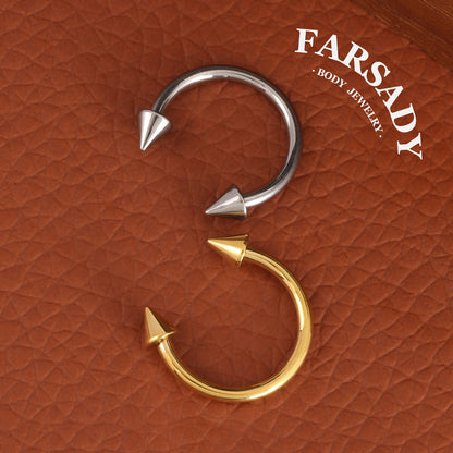 16G Titanium Point CBR Daith Earrings, Internally Threaded Nose Ring, Silver Gold 8mm 10mm Daith Helix Conch Hoop Earring, Horseshoe ring