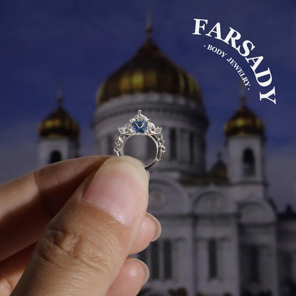 Byzantine Art Septum Ring Sterling Silver Plated 18k Gold/ 16G Hinged Septum Clicker/ Daith Hoop Earring/ Helix Tragus Piercing Jewelry
