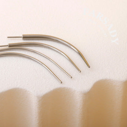 F136 Titanium Curved Insertion Taper - 20G 18G 16G 14G Piercing Guide Push Pin for Threadless Ear Stud Belly Button Ring Barbell