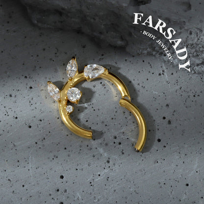 Branch Inspired - ASTM F136 Titanium Hinged Clicker Hoop / Fits 16G Septum Ring Helix Conch Cartilage Earring