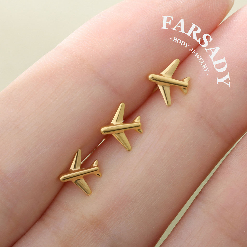 Sky Drift - F136 Titanium Internally Threaded Stud / Fits Cartilage Helix Tragus Lobe Nostril Piercing