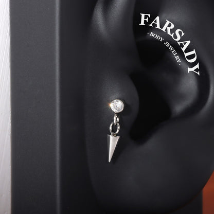 Spire Glint - F136 Titanium Internally Threaded Stud / Fits Cartilage Helix Tragus Lobe Nostril Piercing