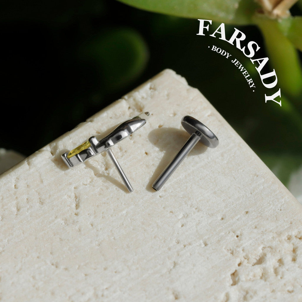 Golden Koi - 925 Silver Threadless Stud / Fits Cartilage Helix Tragus Lobe Nostril Piercing