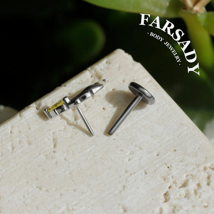 Golden Koi - 925 Silver Threadless Stud / Fits Cartilage Helix Tragus Lobe Nostril Piercing