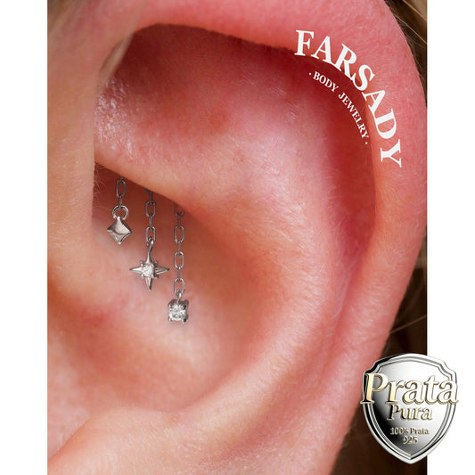 Polar Lumen - 925 Silver Threadless Stud