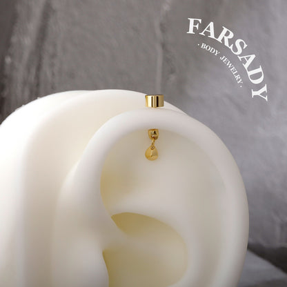 Gold Dew - 925 Silver Two Type Stud / Fits Cartilage Helix Tragus Lobe Piercing